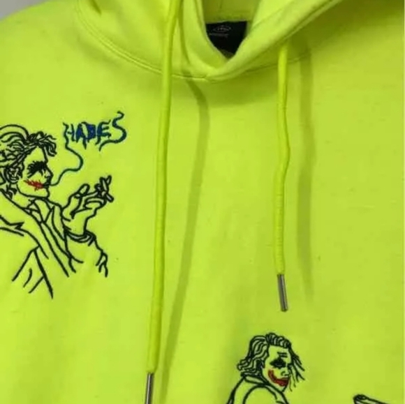 Batman Joker by Hades NYC Embroidered Hoodie Men's Medium - Picture 3 of 6